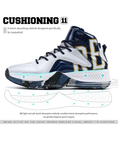 ASHION Kids Basketball Shoes - Youth Sneakers for Girls | Sports & Running Shoes in Blue & White (EU Size 41) - Buy Online on GoSupps.com