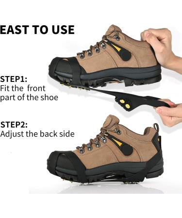 XYZLH Ice Cleats - Non-Slip Grips with 10 Steel Studs & 10 Replacement Spikes - Black X-Large - Buy Online on GoSupps.com