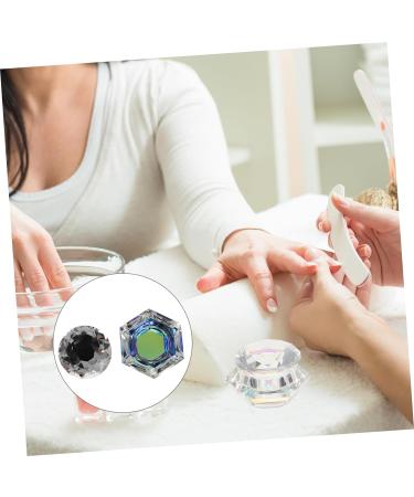 FRCOLOR Nail Art Crystal Cup Mini Crystal Bowl Nail Art Supplies Glass Tumbler with Lid Ring Holder Nail Liquid Cup Manicure Glass Cup Mini Bowl Cups White Crystal With Cover Accessories - Buy Online on GoSupps.com