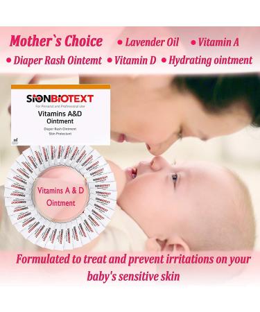 Sion Biotext Baby Diaper Rash A&D Ointment - 144 Packets, Vitamin A+D Healing Cream for Dry & Irritated Skin, Cuts, Burns - Soothing Baby Care Solution - Buy Online on GoSupps.com