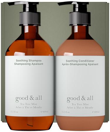 Good&All Shampooing et Apr s-Shampooing Anti-D mangeaisons Cuirs Chevelus Irrit Sec & Sensibles - Arbre Th Menthe Poivr e - Sans Sulfate Silicone Paraben Parfum - 400ml 400 ml (Lot de 2)