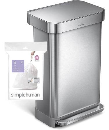 simplehuman Code M Custom Fit Drawstring Trash Bags - 100 Count, 45L / 11.9 Gallon, White - Buy Online on GoSupps.com
