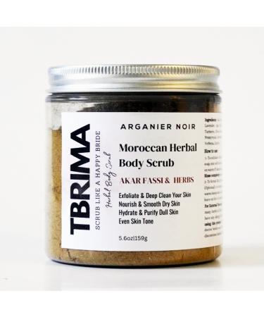 Aker Fassi Tbrima Moroccan Herbal Body Scrub Blend of Herbs and Poppy petals to Exfoliate Purify and Even Skin Tone.