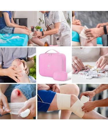 Keraneet 2-Piece Medication Bag | Dust-Repellent Portable Pharmacy Storage for Travel & Home - Pink - Buy Online on GoSupps.com