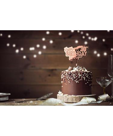 Cakeshop Cake Decoration Pack | Happy Birthday Premium 3mm Mirror Acrylic Plastic Cake Topper Sign & 25g Party Pack of Cake Sugar Sprinkles | Custom Name & Age Cake Decorations (Rose Gold) Prime Mirror Acrylic: Rose Gold - Buy Online on GoSupps.com