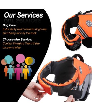 Vivaglory Adjustable Sports Life Jacket for Medium Dogs - Neon Orange Durable & Safe Buoyancy 56-64 cm - Buy Online on GoSupps.com