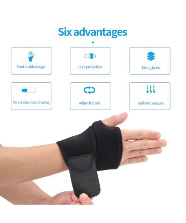 Uxsiya Adjustable Black Wrist Brace | Compression Straps for Effective Support | International Shipping Available - Buy Online on GoSupps.com