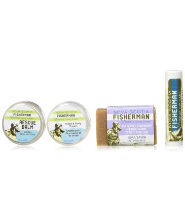 Stem to Stern Pack with Mini Soap Lip Balm Hand and Body Cream and Rescue Balm No Artificial Ingredients Made with Nova Scotia Sea Kelp (4 Pcs)