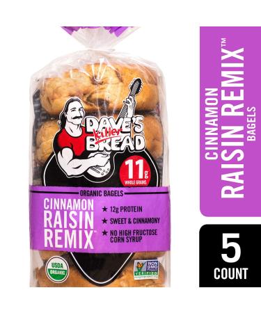 Dave's Killer Bread Organic Cinnamon Raisin Bagels - 16.75 oz - Sweet Cinnamon Flavor - 1 Pack - Buy Online on GoSupps.com