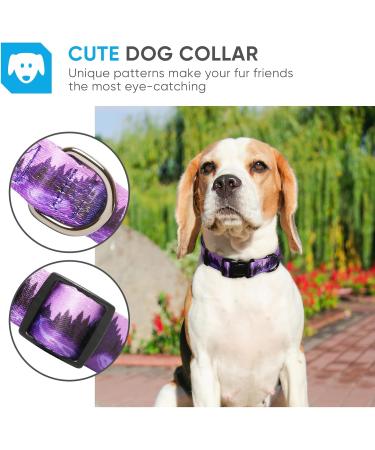 Shop Heele Purple Dog Collar for Small & Medium Dogs | Adjustable & Comfortable Patterned Collars for Puppies (XS: 21.6-28cm) - Buy Online on GoSupps.com