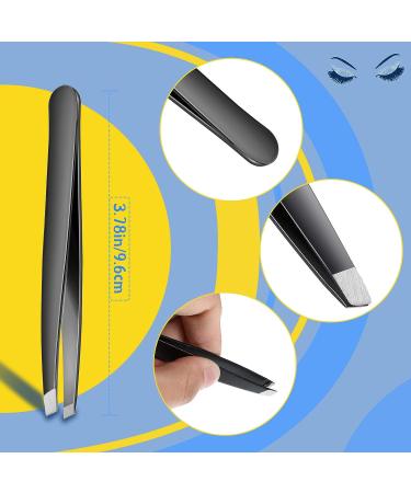 24-Piece Stainless Steel Eyebrow Tweezers Set for Precision Facial Hair Removal - Slanted Tip Tweezers for Men and Women - Buy Online on GoSupps.com