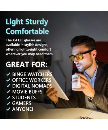 Xfeel Clip On Blue Light Blocking Glasses | Fit Over Prescription Glasses for Men & Women | Ideal for Computer TV and Gaming - Buy Online on GoSupps.com