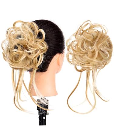 Hair Scrunchies Hair Bun Synthetic Hair Bun with Elastic Comb Messy Bun Curls Hair Bun Women Wig Hair Extensions Hair Accessories Women Hair Bun (Color : SW205-10)