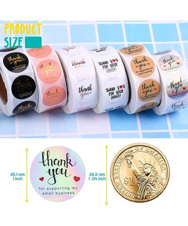 3000pcs Thank You Stickers  Evatage 6 Rolls 1 Inch Thank You Label Stickers for Small Business with 6 Design  Small Business Supplies for Packaging  Envelopes  Gift Wraps and Crafts - Buy Online on GoSupps.com