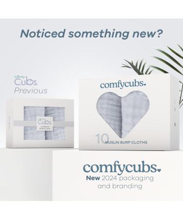 Comfy Cubs Muslin Spitting Towels - 6 Large 100% Cotton Hand Washcloths | Extra Absorbent & Soft Slate Pack - Buy Online on GoSupps.com