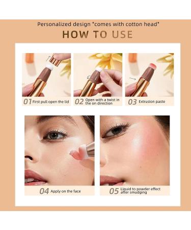 3PCS Liquid Contour Beauty Wand Set - Face Contouring Stick, Highlighter, Blush with Cushion Applicator - Lightweight Matte Finish, Blendable Cream (01+02+04) - Buy Online on GoSupps.com