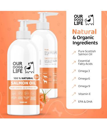 Scottish Salmon Oil for Dogs UK | Omega 3 6 & 9 Fish Oil Supplement | Natural Coat Joint Care | 1000ml - Buy Online on GoSupps.com