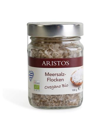 ARISTOS Salt Flakes (Salt Flakes) with Organic Oregano as Finishing Salt from Greece - 100g (Organic Origano Sea Salt)