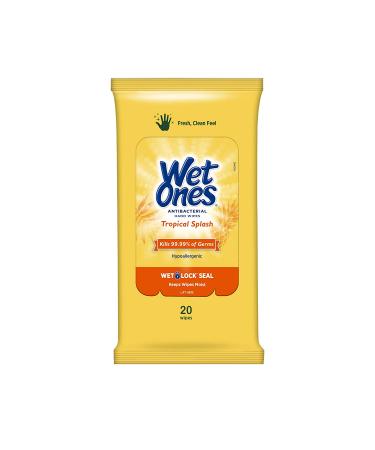 Wet Ones Antibacterial Hand Wipes - Tropical Splash Scent, 20 Count (Pack of 10) - Buy Online on GoSupps.com