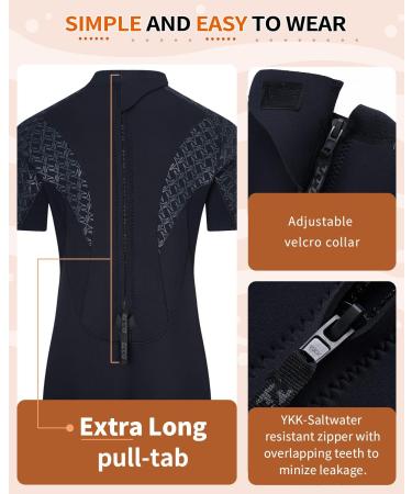 3mm Shorty Wetsuit for Men and Full Body Diving Suit for Women - Black XX-Large - Buy Online on GoSupps.com