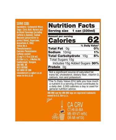 IRN-BRU From AG Barr | Original Scottish Sparkling Soft Drink | 330 ML (6 Pack) - Buy Online on GoSupps.com