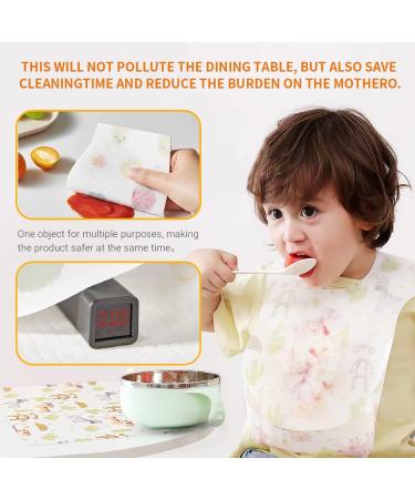 20PCS Disposable Baby Placemats - Waterproof, Absorbent, Leak-Proof - Happy Zoo Theme for Home, Travel, School - Buy Online on GoSupps.com