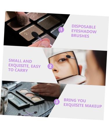 Beatifufu 100pcs Eye Shadow Stick Eye Makeup Tools Eyeshadow Cosmetic Eyeliner Brush Rubber Cotton 7.5x0.5cm Black - Buy Online on GoSupps.com