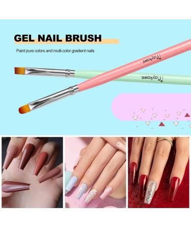 Maykawe 7-Piece Professional Gel Nail Brush Set | Double-End Brushes & Crystal Holder | Nail Art Accessories for Perfect Polish & Detail Design - Buy Online on GoSupps.com