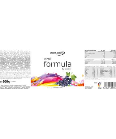 Best Body Nutrition Vital Formula Shake Blackcurrant 500g - High Protein Meal Replacement for Weight Loss & Fitness - Buy Online on GoSupps.com