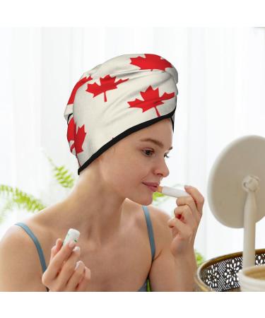 Happy Canada Day Microfiber Hair Towel - Soft & Super Absorbent Coral Velvet Wrap for Long Curly Thick Hair - Buy Online on GoSupps.com