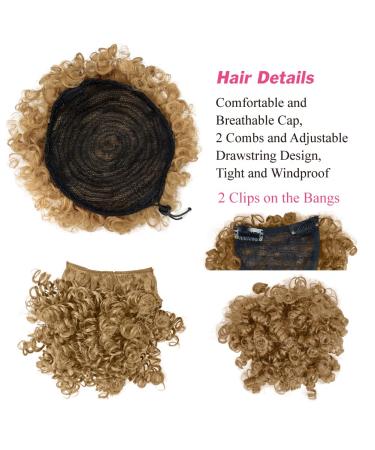 Afro Puff Drawstring Ponytail with Bangs - Kinky Curly Pineapple Hair for Black Women - 3 Piece Set (27#) - Buy Online on GoSupps.com