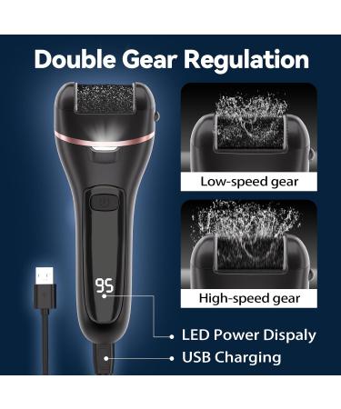 Electric Callus Remover for Feet - 3 Roller Heads 2 Speed Rechargeable & Waterproof Foot File for Dead Hard Cracked Skin - Buy Online on GoSupps.com