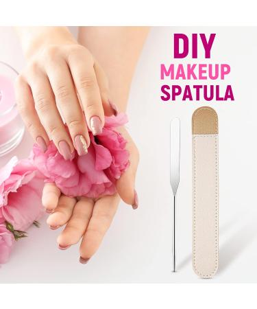 Tceapoo Stainless Steel Makeup Spatula with Leather Case - Professional Reusable Facial Mixing Stick & Manicure Tool Set - Buy Online on GoSupps.com