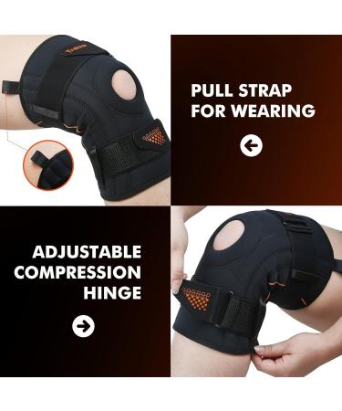 Buy Knee Brace for Arthritis Pain Relief | Hinged Support with Side Stabilizers - Black Medium - Buy Online on GoSupps.com