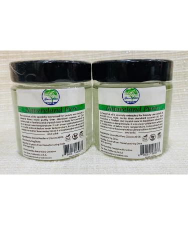 Natureland 100% Raw Coconut Oil for Dry Skin & Hair Clean Beauty Grade Pure and Organic Unrefined Cold-Pressed Extra Virgin Coconut Oil Travel Combo Pack of 6.8 oz (200 ml) Face & Body Oil Moisturizer For Youthful Gl  - Buy Online on GoSupps.com
