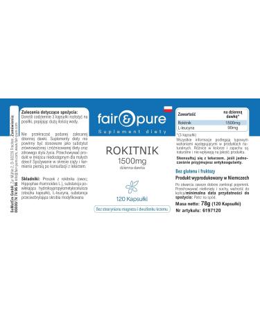 Fair & Pure Argousier 1500mg 120 g lules compl ment alimentaire v g talien sans st arate de magn sium fabriqu en Allemagne - Buy Online on GoSupps.com