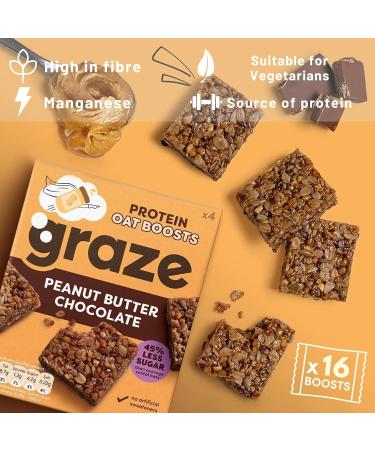Graze Protein Oat Bars Healthy Snacks Whole Grain Oats Natural Flavours High Fibre Less Sugar (16 Snacks 4 Packs of 4 x 30g) - Buy Online on GoSupps.com