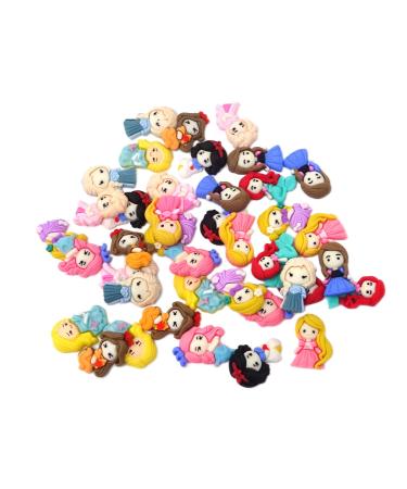 Honbay 40PCS Resin Cute Princesses Slime Charms Cartoon Girls Flatbacks Crafts Embellishment for DIY Hair Clips Phonecase Scrapbooking Jewelry Making (10 Style)