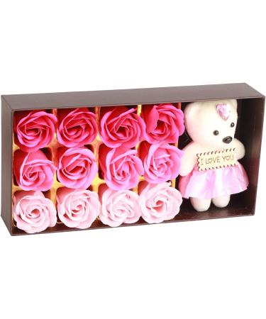  Fdit Romantic Rose Flower Soap Body Soap Floral Bath Soap Rose Bath Soap Rose Flower Petals Plant Essential Oil Soap Rose Soap (pink gradient) - Buy Online on GoSupps.com