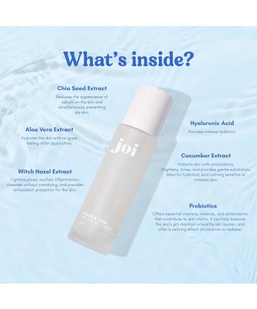 Joi Aloe & Chia Balancing Toner - Hydrating Hyaluronic Acid Pore Refining Paraben Free - 3.4 Oz | International Shipping Available - Buy Online on GoSupps.com