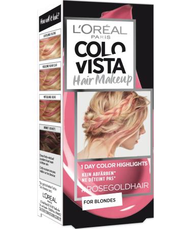 L'Or al Paris Colovista Hair Makeup 1-Day Colour Highlights 7 Rose Gold Hair Rose-gold hair