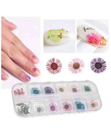 3 Boxes Nail Art Mixed Dried Flowers Kit - 3D Daisy & Gypsophila for Manicure Decoration - Includes Tweezers - Buy Online on GoSupps.com