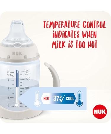 NUK First Choice Learner Sippy Cup | 6-18 Months | Anti-Colic Vent | BPA-Free | 150ml | White & Grey - Buy Online on GoSupps.com