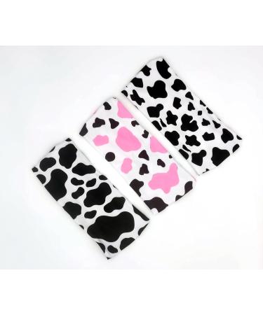 3 Pack Cow Print Spa Headbands for Women - Skincare, Face Wash, Yoga Hair Bands - Animal Print - Buy Online on GoSupps.com