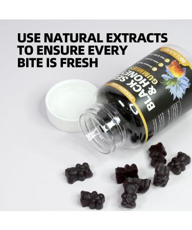 VAEYAE 60 Count Black Seed Oil & Honey Gummies, Natural Nigella Sativa Seeds and Mushroom Extract - antioxidant for Immune Support, Joints, Digestion, Hair & Skin Care Gummy - Buy Online on GoSupps.com