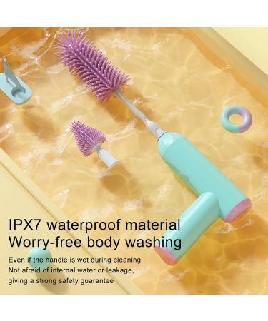 Electric Bottle Cleaning Brush Rechargeable Bottle Cleaner Set Straw & Nipple Brush | Electric Baby Bottle Cleaner Set Straw Brush Say Goodbye to Hassle Cleaning Hondony 02b Emerald Green - Buy Online on GoSupps.com