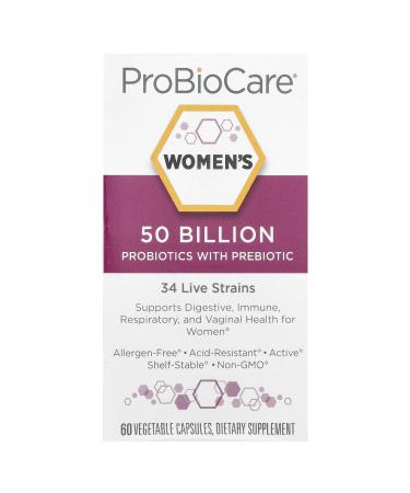 Probiotic for Women - Featuring 50 Billion CFUs for Maximum Efficacy - Supports Digestive Health Promotes Vaginal Wellness and Enhances Immune Function (60 Vegetable Capsules) 60 Count (Pack of 1)