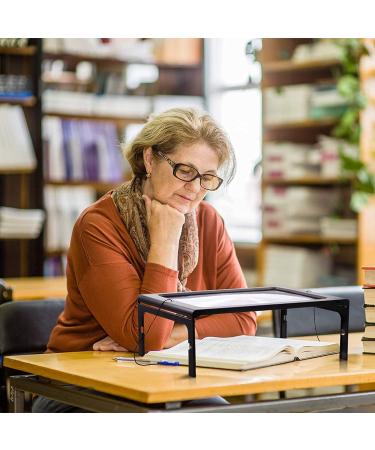 JTIAN 3X Large Full Page Magnifier with 12 LED Lights Foldable Flip-Out Legs Dual Power Supply Modes- Ideal for Hands Free Reading Low Vision Seniors with Aging Eyes - Buy Online on GoSupps.com