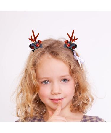 2 Pairs Antler Hair Clip Christmas Hair Clips Hair Accessories The Hair Barrettes Christmas Barrette Elk Hair Clip Berry Hairpin Antlers Hair Clips Aldult Deer Ear Miss - Buy Online on GoSupps.com