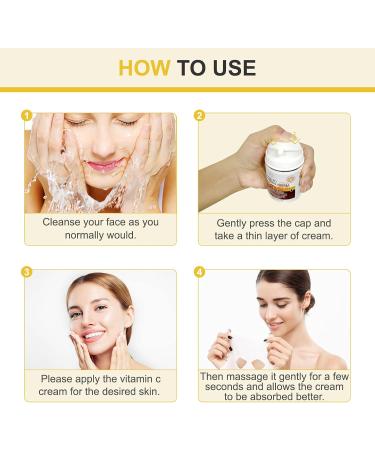Vitamin C Cream 20% Vitamin C Age Aging Cream for Face and Skin Moisrturiser Day Cream Fits for Women for Smoothing Fine Lines & Wrinkles - 50ml - Buy Online on GoSupps.com